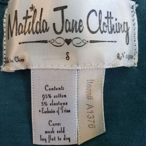 Matilda Jane Sleeveless Knit Two Toned Jersey Knit Dress Blue Green Size S Small - Picture 3 of 5